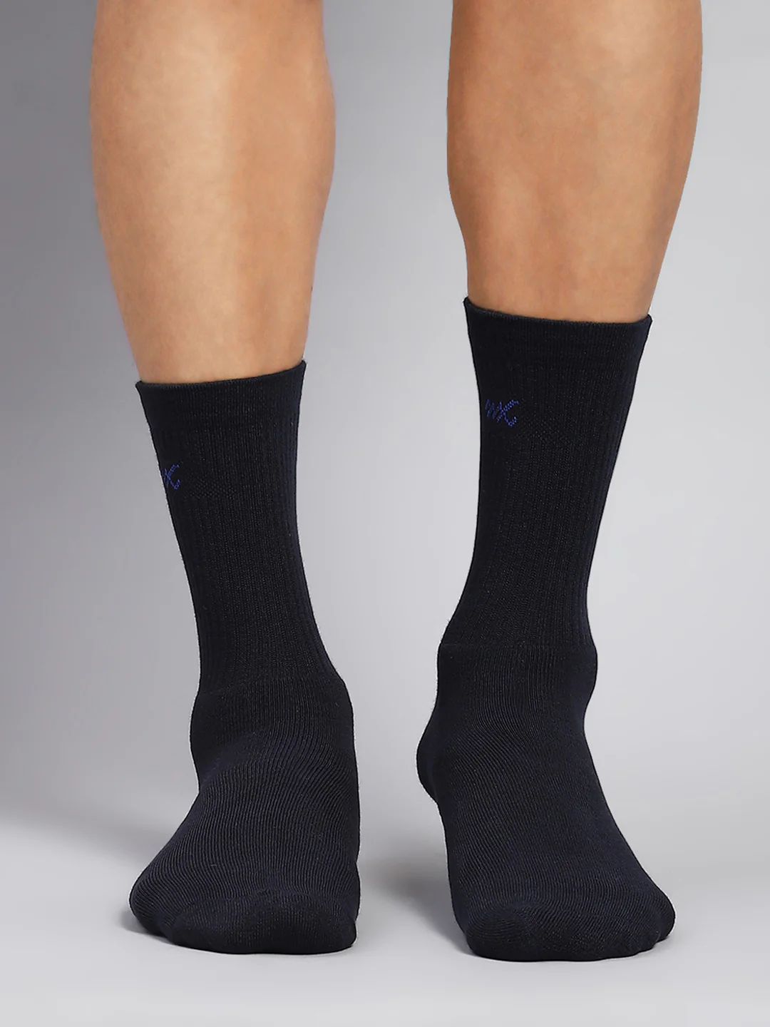 Men Cotton Blend Solid Calf Length Socks (Pack of 3) - Image 6
