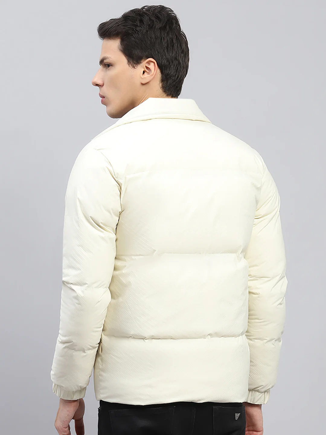 Men Cream Solid Detachable Hood Full Sleeve Jacket - Image 5