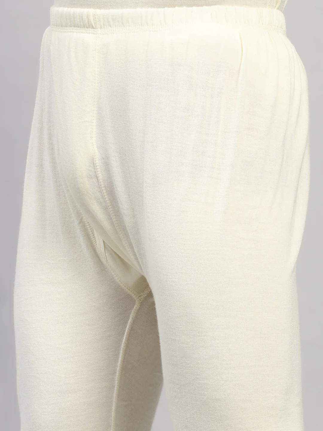 Men Cream Solid Regular Fit Thermal Lower - Image 6