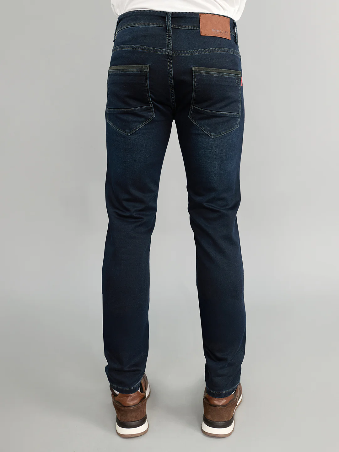 Men Dark Blue Light Wash Skinny Fit Denim - Image 4