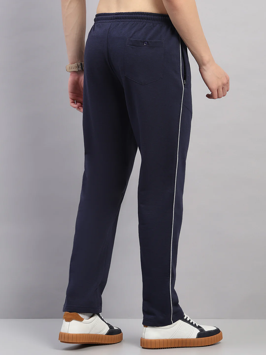 Men Dark Blue Solid Regular Fit Winter Lower - Image 5