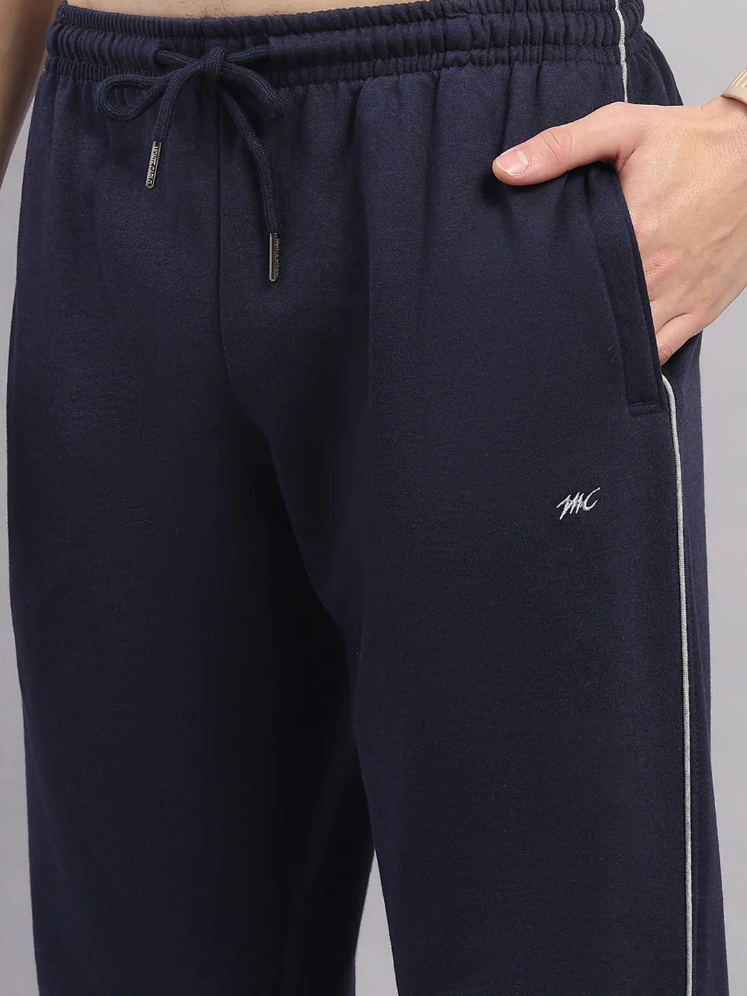 Men Dark Blue Solid Regular Fit Winter Lower - Image 6