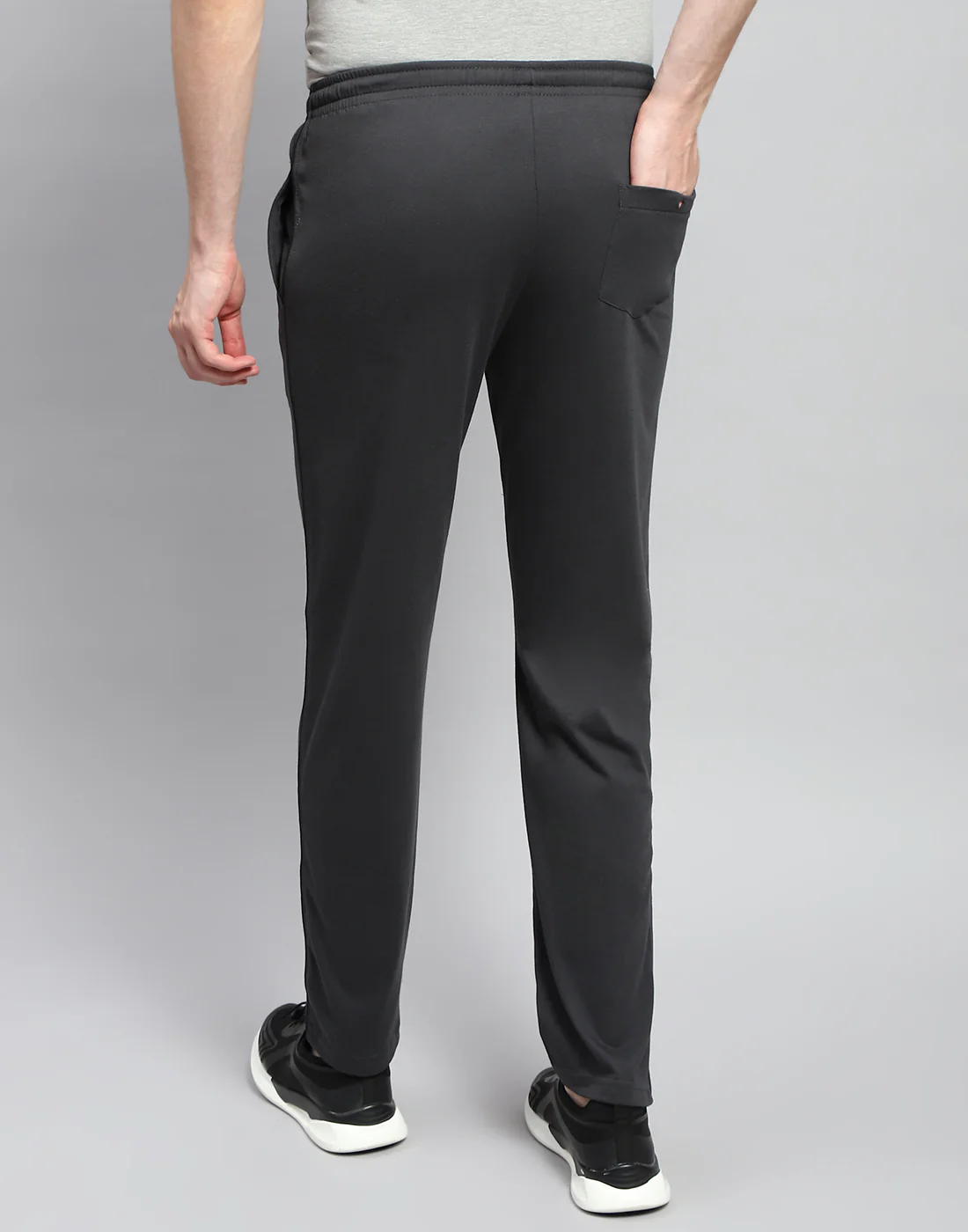 Men Dark Grey Solid Regular Fit Lower - Image 5