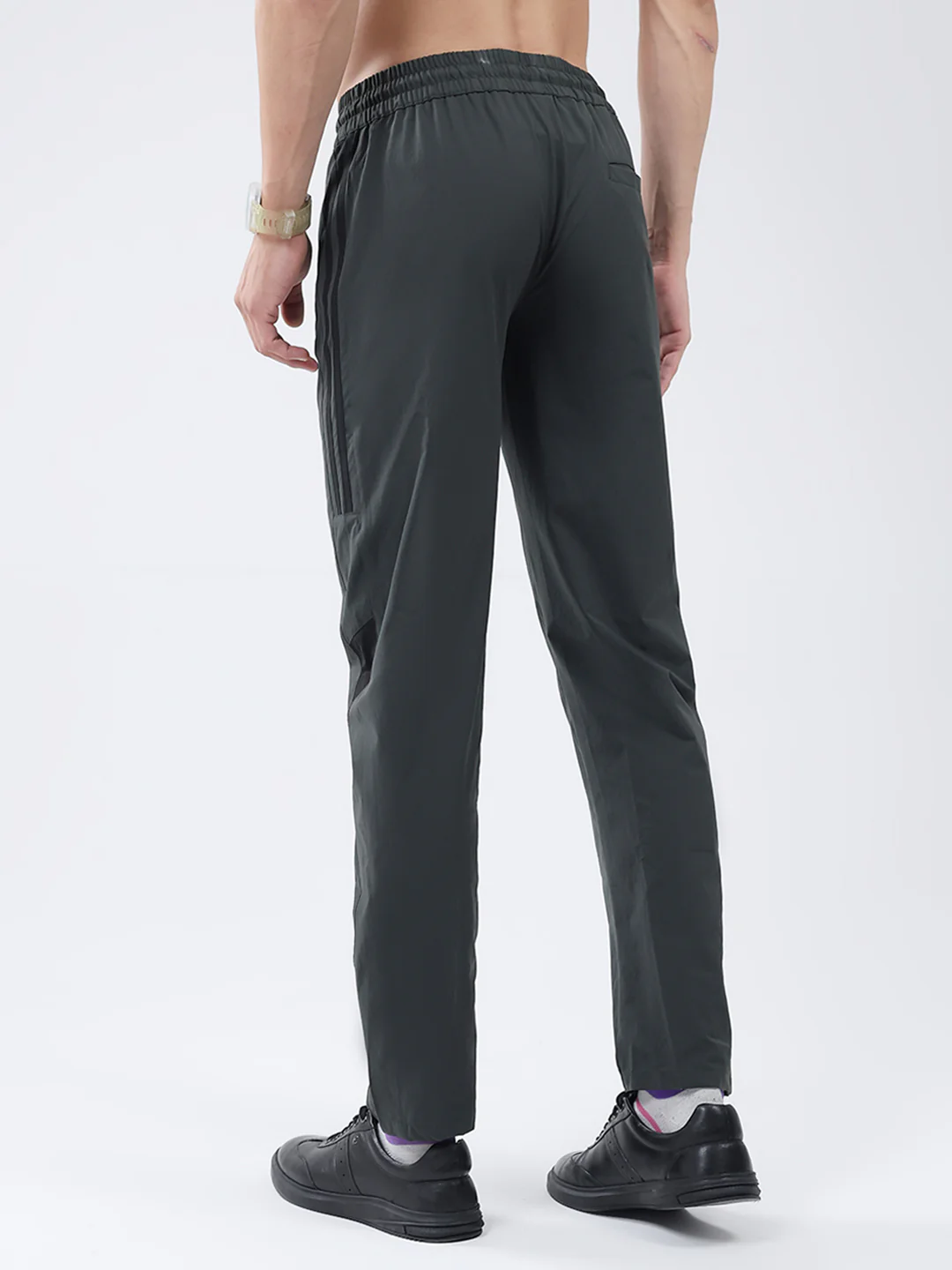 Men Dark Grey Solid Regular Fit Winter Lower - Image 5