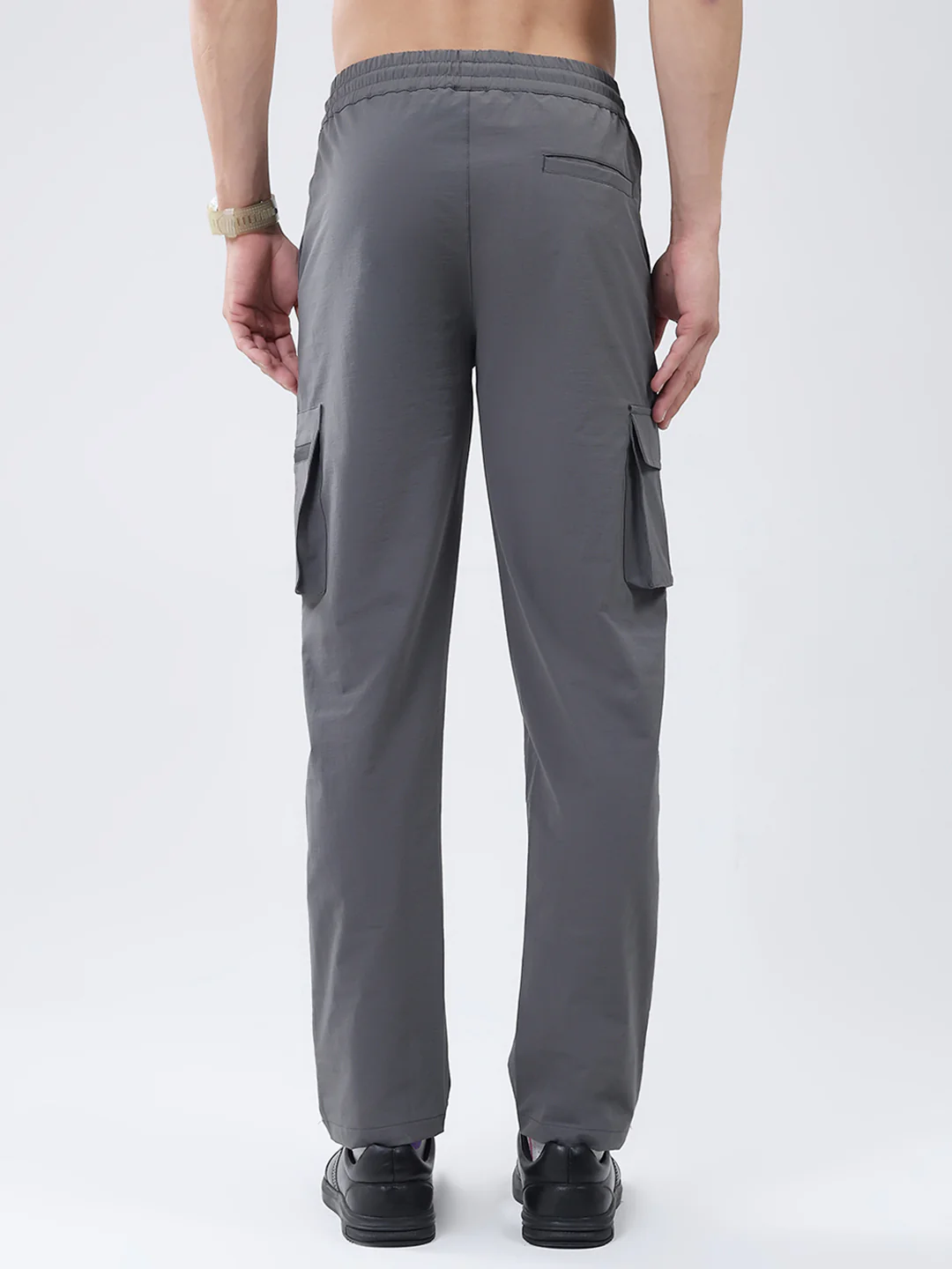 Men Dark Grey Solid Regular Fit Winter Lower - Image 5