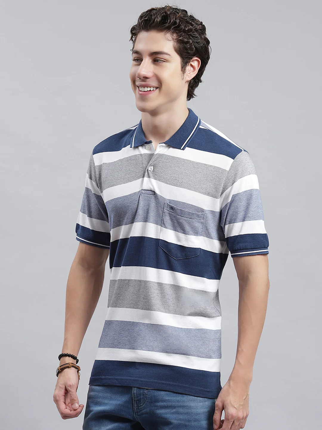 Men Denim Stripe T-Shirt - Image 4