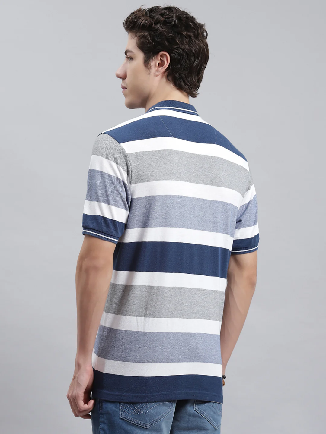 Men Denim Stripe T-Shirt - Image 5