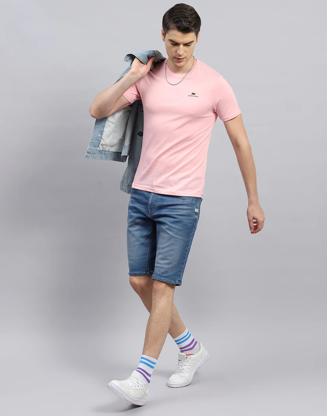 Men Green, Blue & Pink Solid Round Neck Half Sleeve T-Shirt (Pack of 3) - Image 2