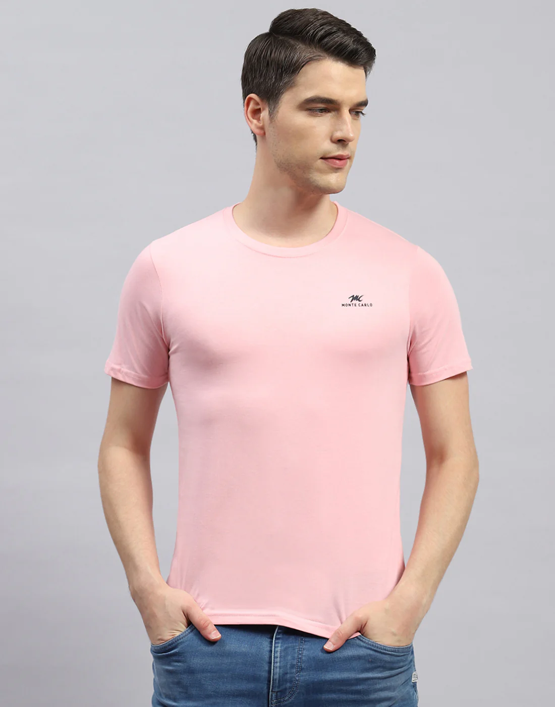 Men Green, Blue & Pink Solid Round Neck Half Sleeve T-Shirt (Pack of 3) - Image 3