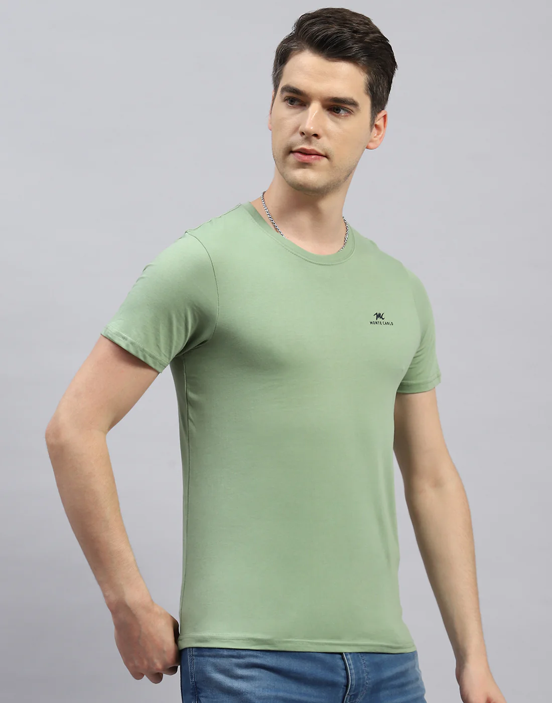 Men Green, Blue & Pink Solid Round Neck Half Sleeve T-Shirt (Pack of 3) - Image 8