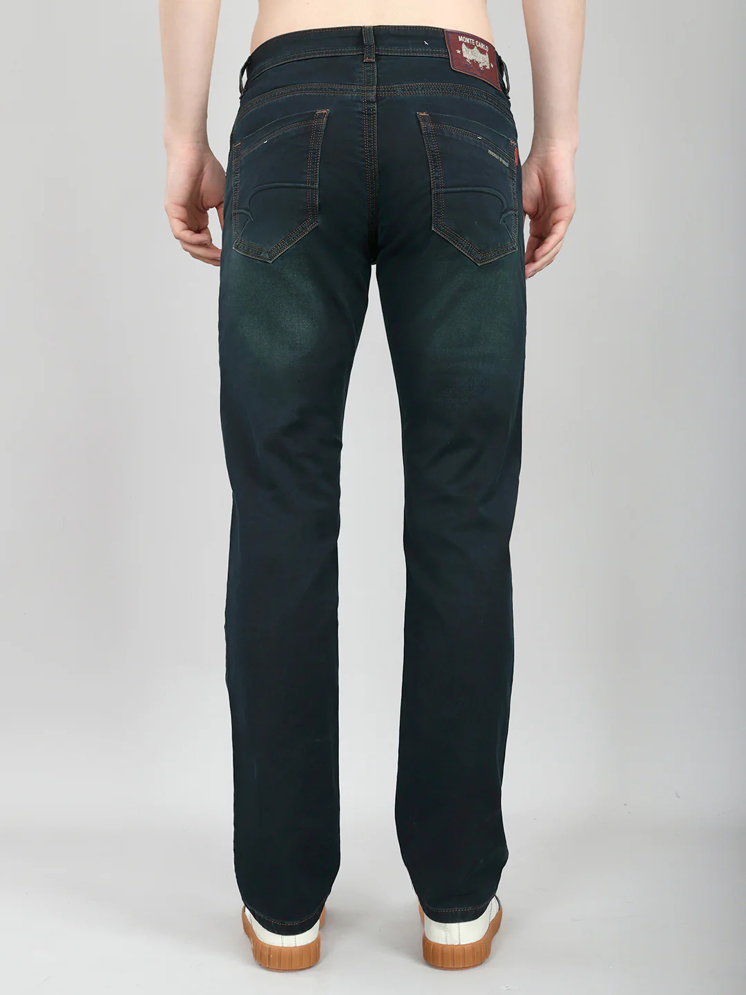 Men Green Light Wash Straight Fit Denim - Image 6