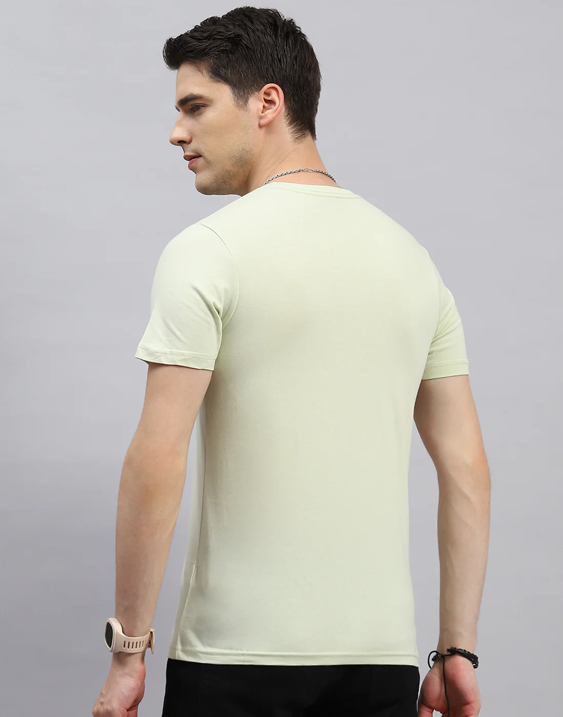 Men Green, Pink & Yellow Solid Round Neck Half Sleeve T-Shirt (Pack of 3) - Image 12