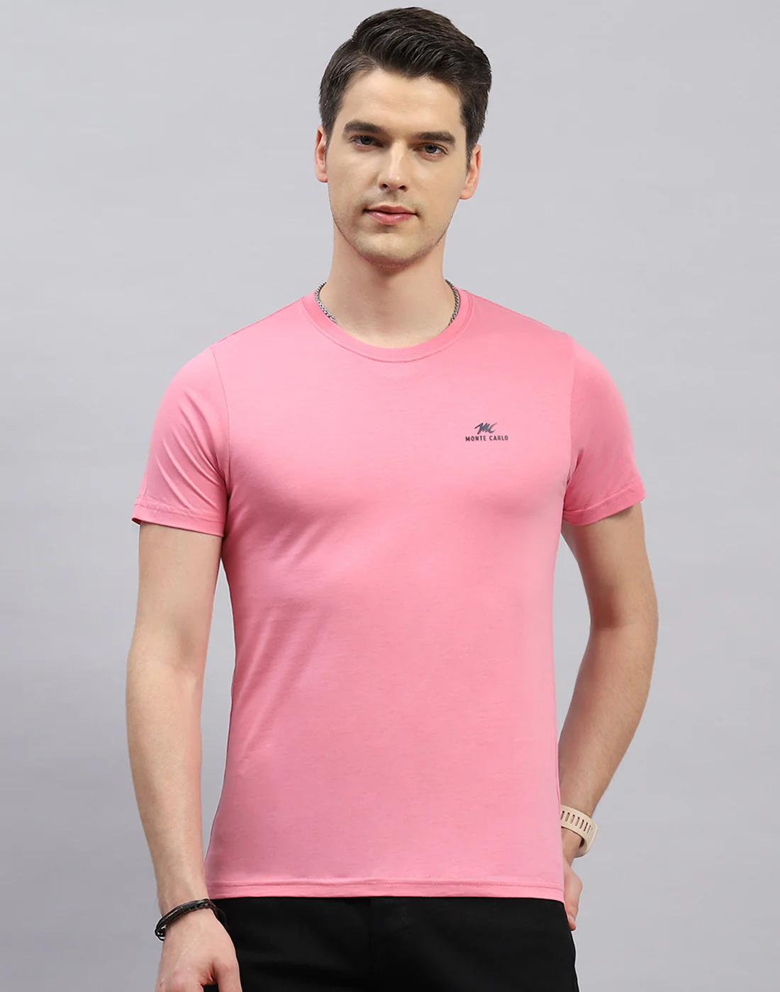 Men Green, Pink & Yellow Solid Round Neck Half Sleeve T-Shirt (Pack of 3) - Image 7