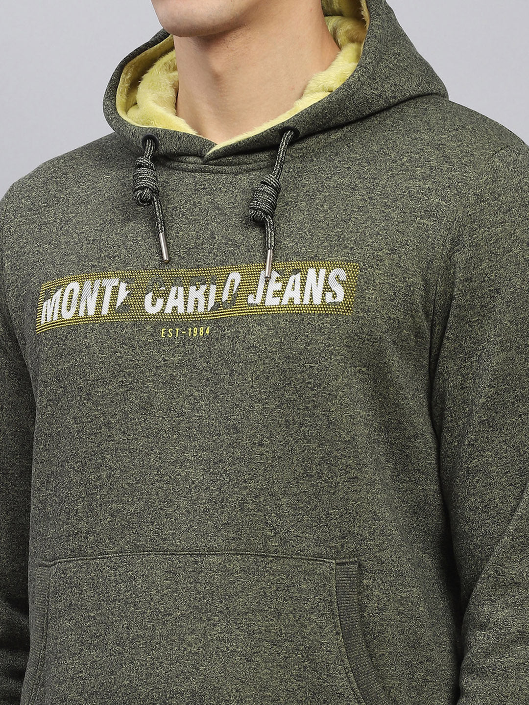 Men Green Printed Hooded Full Sleeve Sweatshirt - Image 7