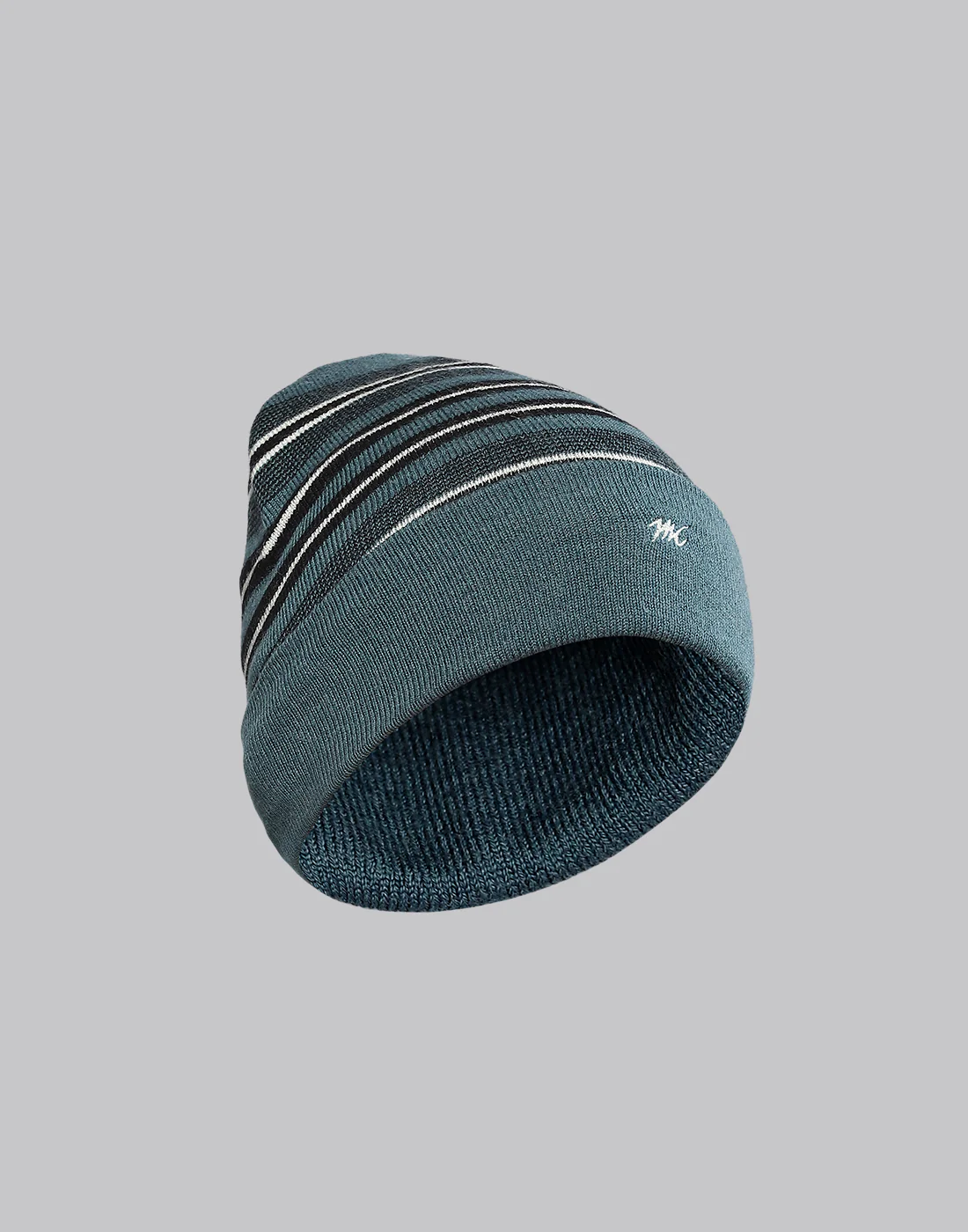 Men Green Printed Pure Wool Cap - Image 5