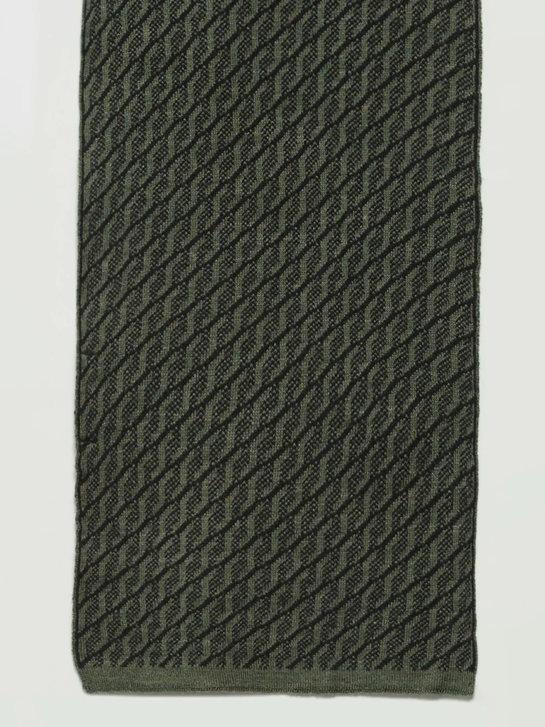 Men Green Printed Pure Wool Muffler - Image 7