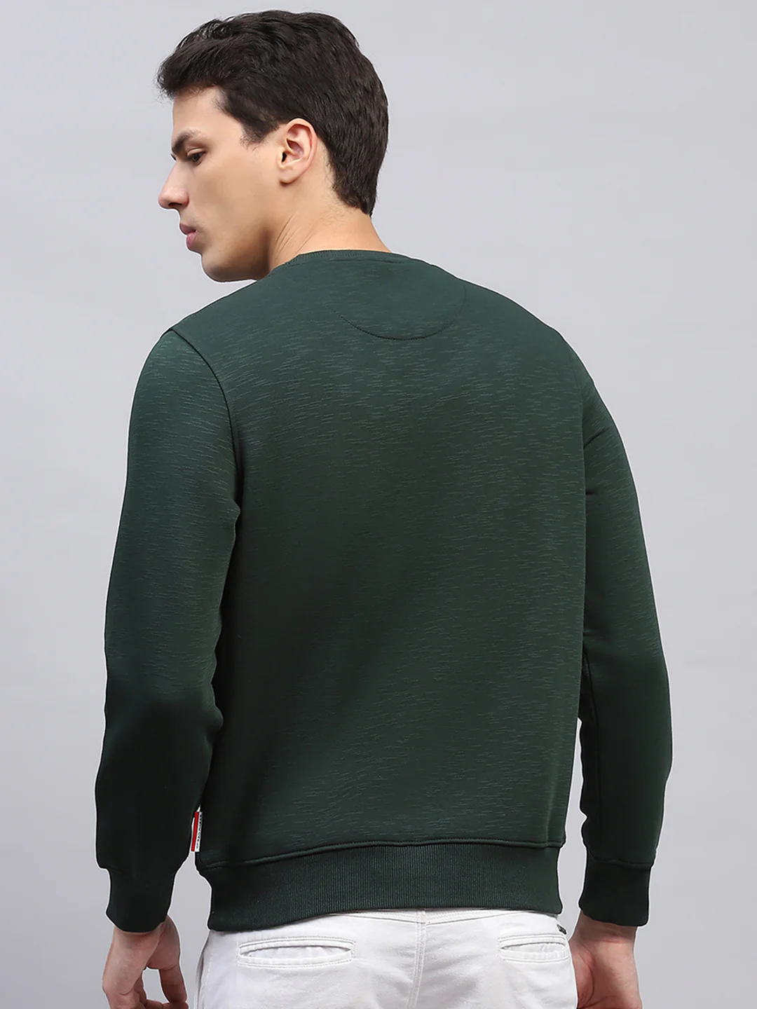 Men Green Printed Round Neck Full Sleeve Sweatshirt - Image 5
