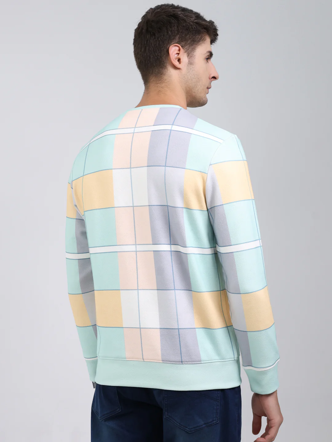 Men Green Printed Round Neck Full Sleeve Sweatshirt - Image 5
