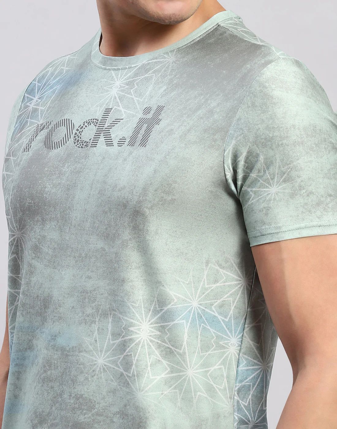 Rock.it Men Green Printed Round Neck Half Sleeve T-Shirt - Image 6