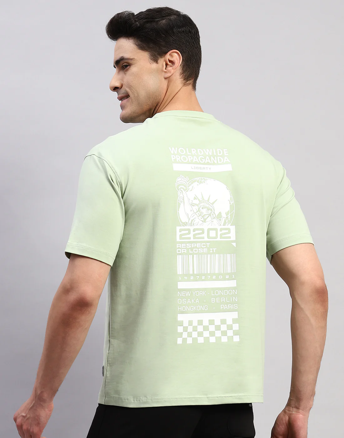Rock.it Men Green Printed Round Neck Half Sleeve T-Shirt - Image 6