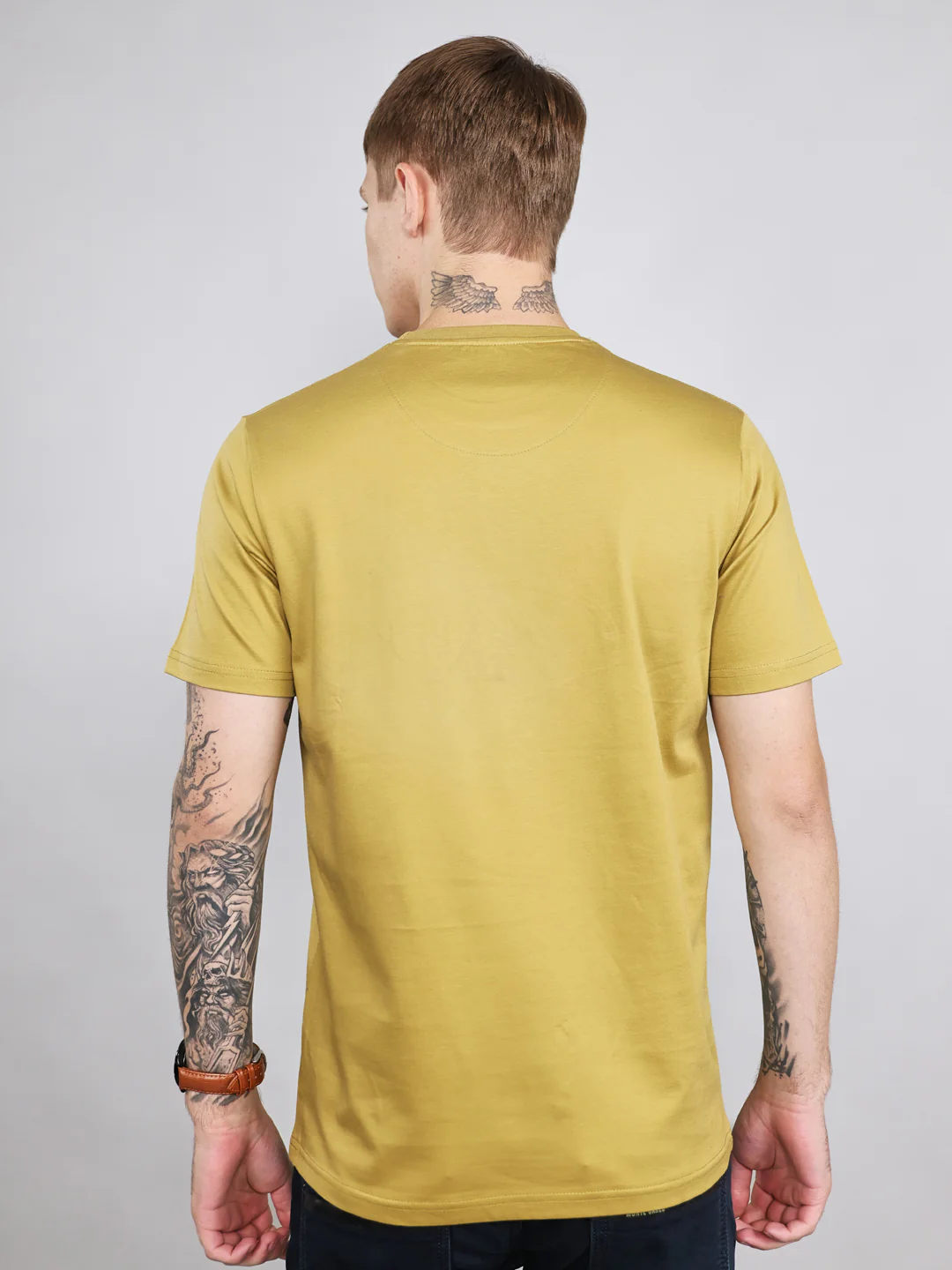 Men Green Printed Round Neck Half Sleeve T-Shirt - Image 4