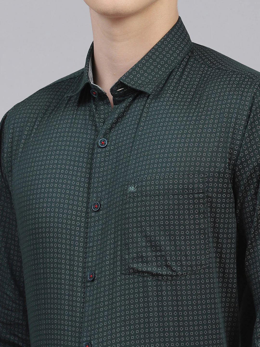 Men Green Printed Shirt - Image 6
