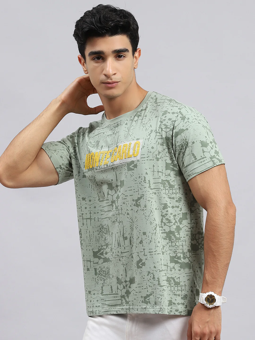 Men Green Printed T-Shirt - Image 4