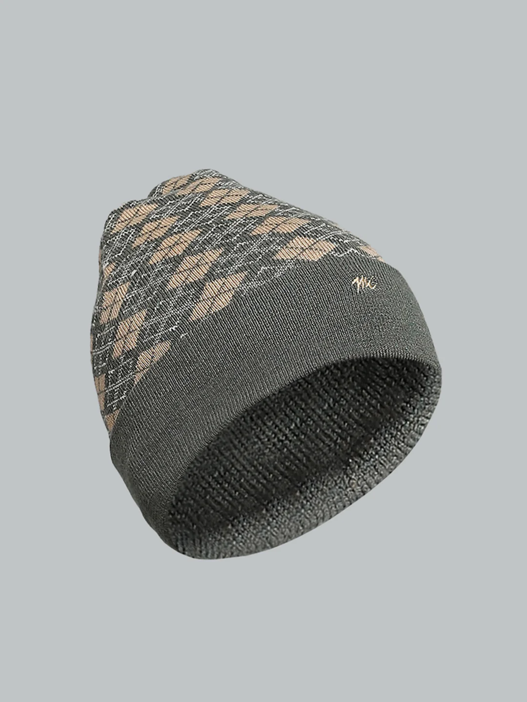 Men Green Self Design Cap - Image 2