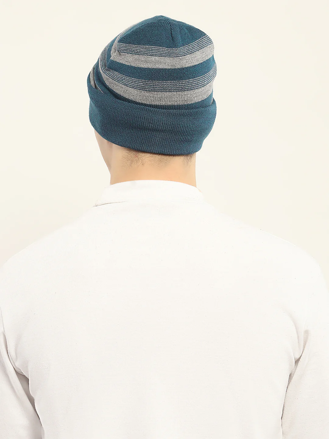 Men Green Self Design Cap - Image 5