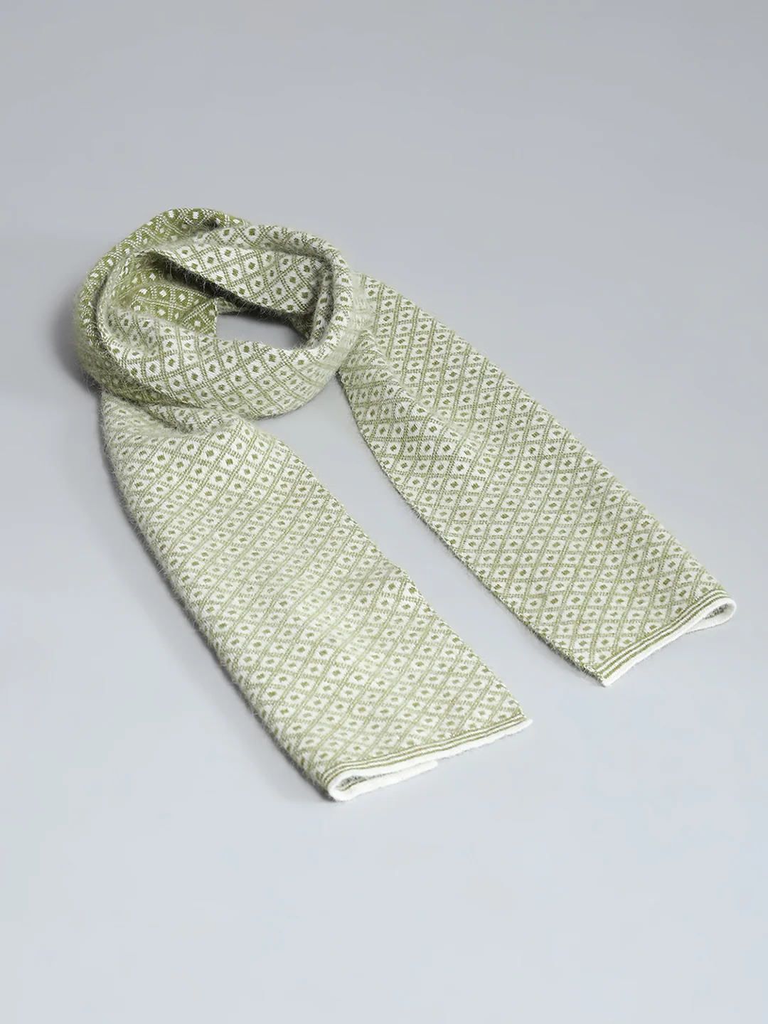 Men Green Self Design Muffler - Image 6