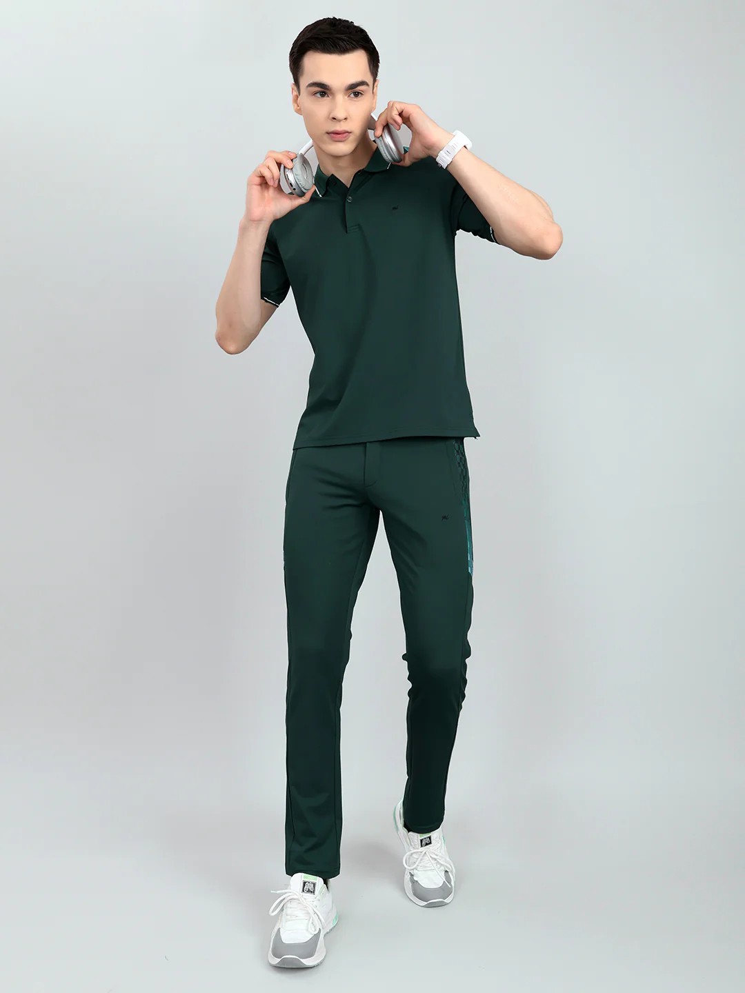 Men Green Solid Collar Half Sleeve Lower Set - Image 6