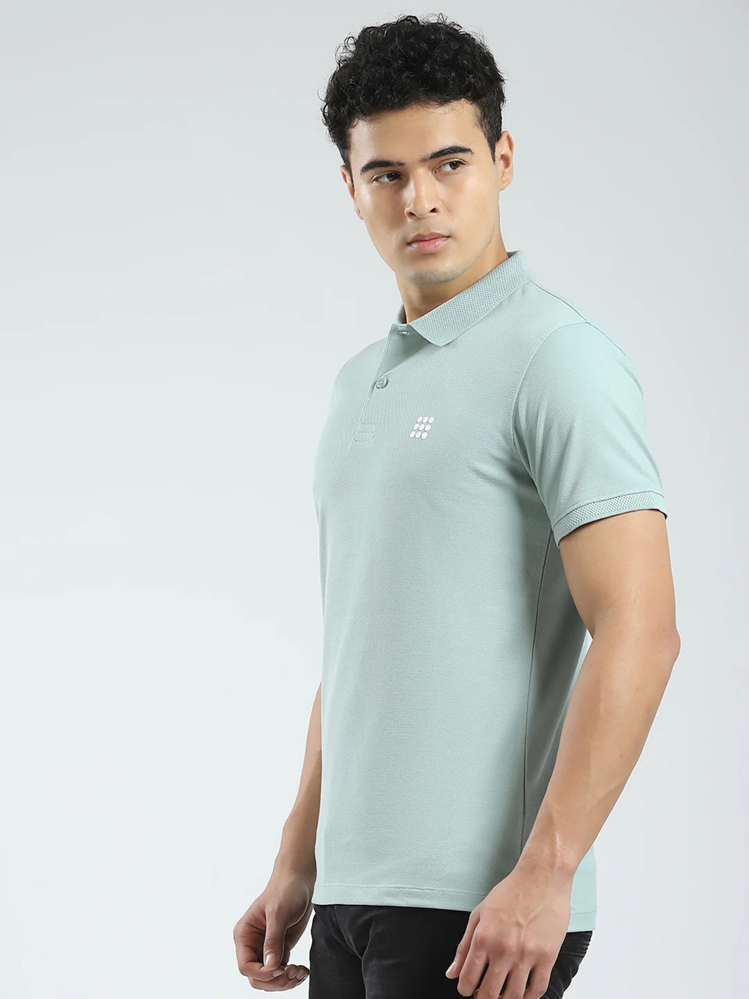 Rock.it Men Green Solid Collar Half Sleeve T-Shirt - Image 3