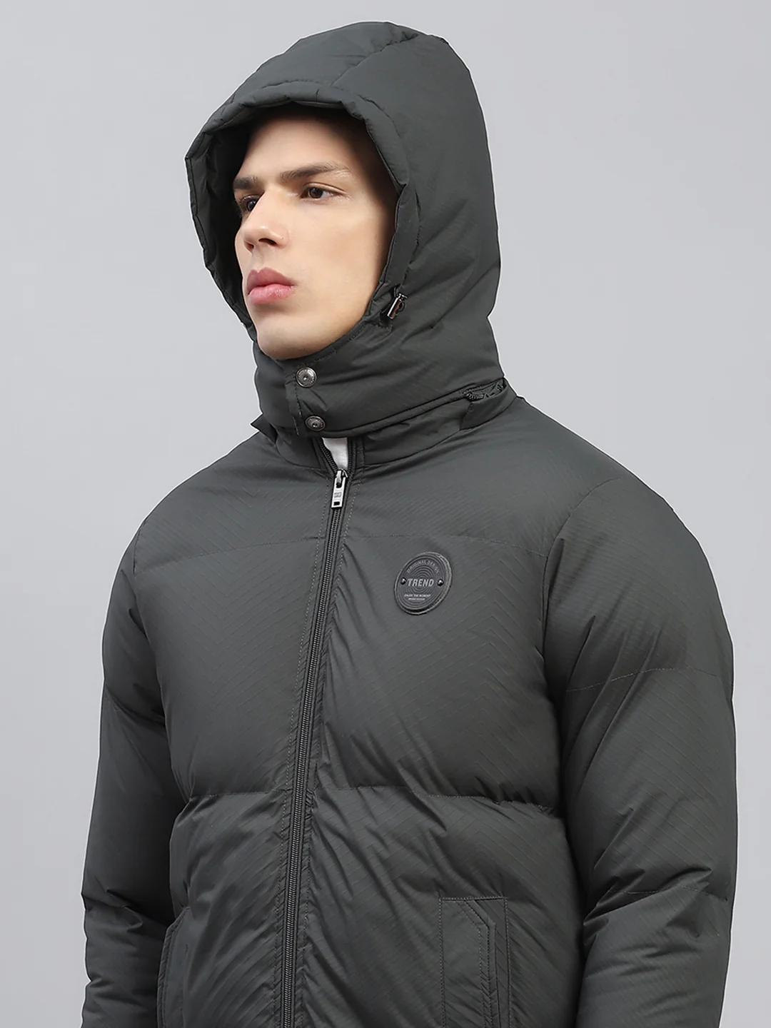 Men Green Solid Detachable Hood Full Sleeve Jacket - Image 8