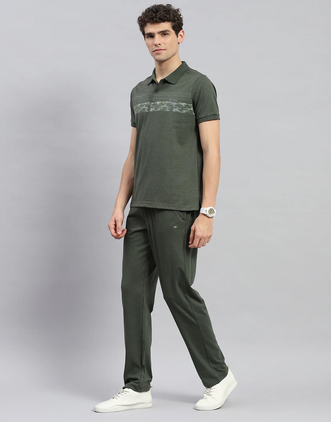 Men Green Solid Half Sleeve Lower Set - Image 3