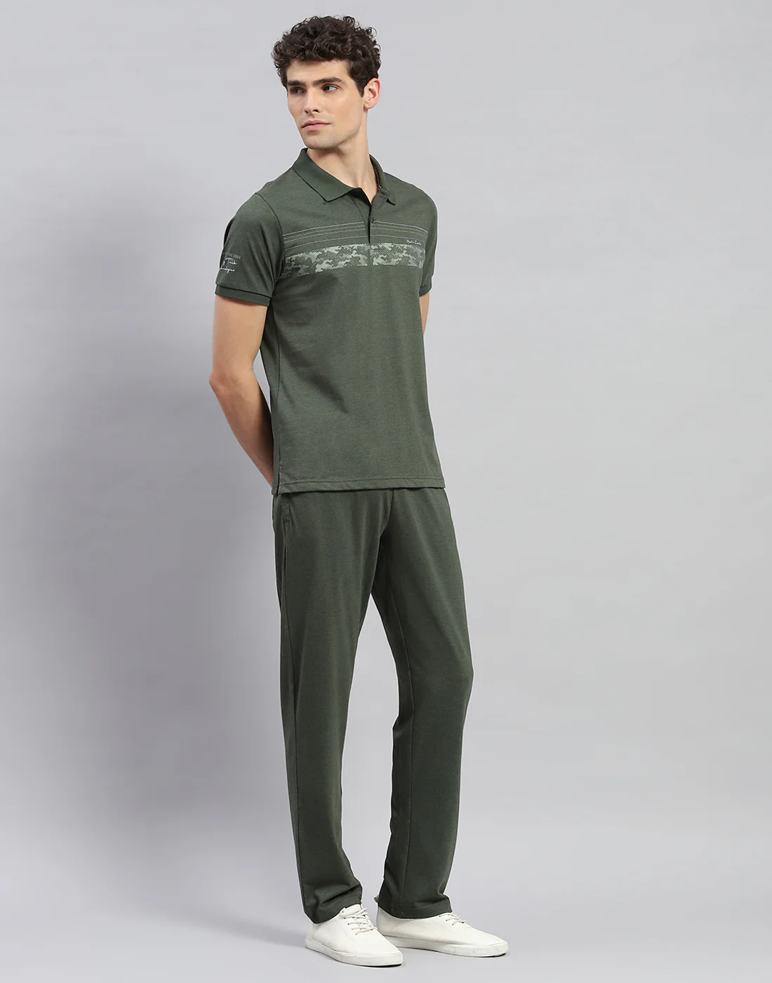 Men Green Solid Half Sleeve Lower Set - Image 4