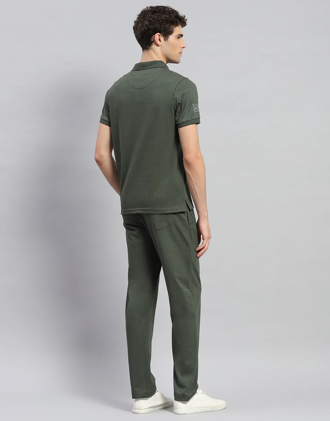 Men Green Solid Half Sleeve Lower Set - Image 5