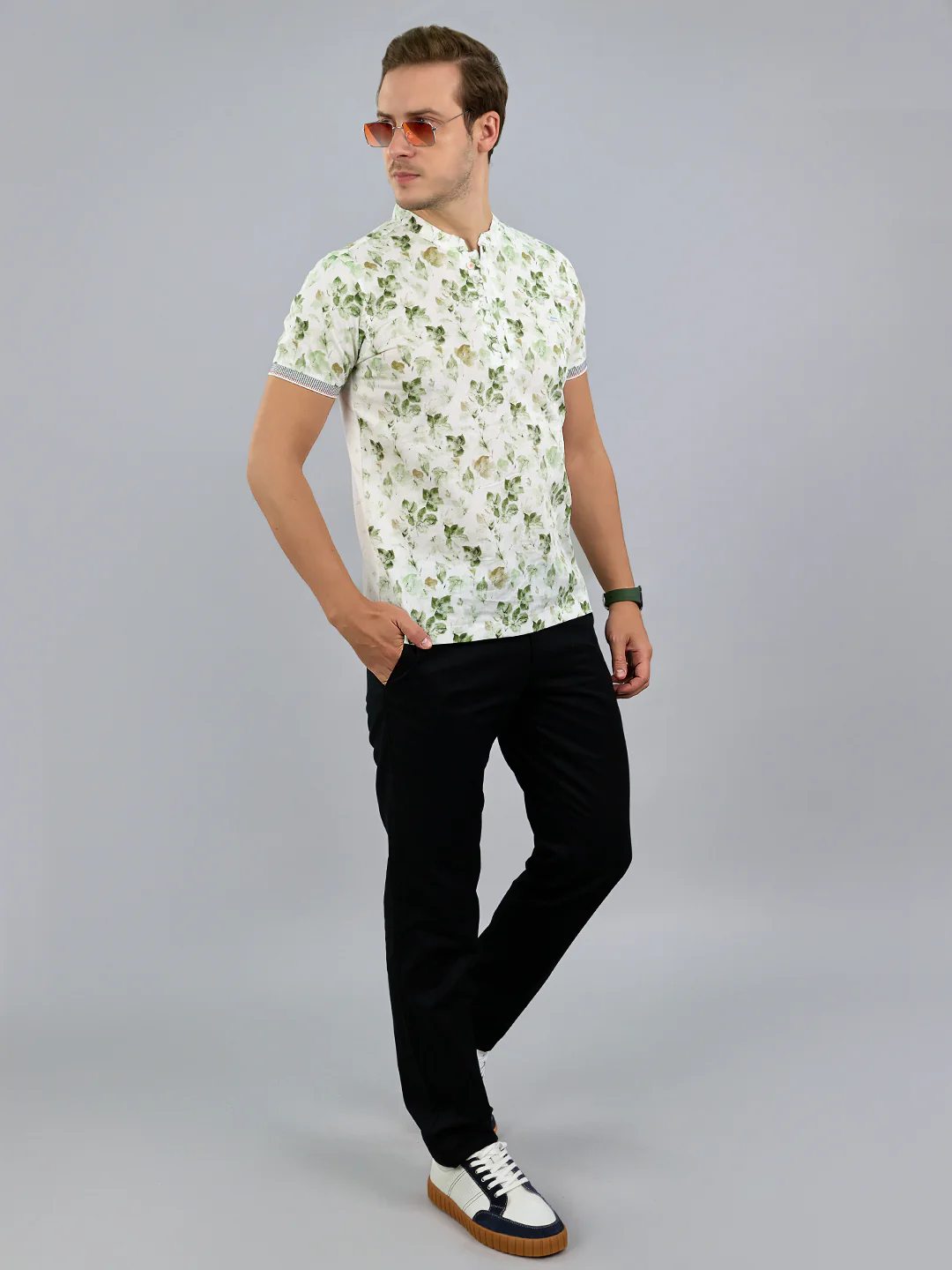 Men Green Solid Henley Neck Half Sleeve T-Shirt - Image 6