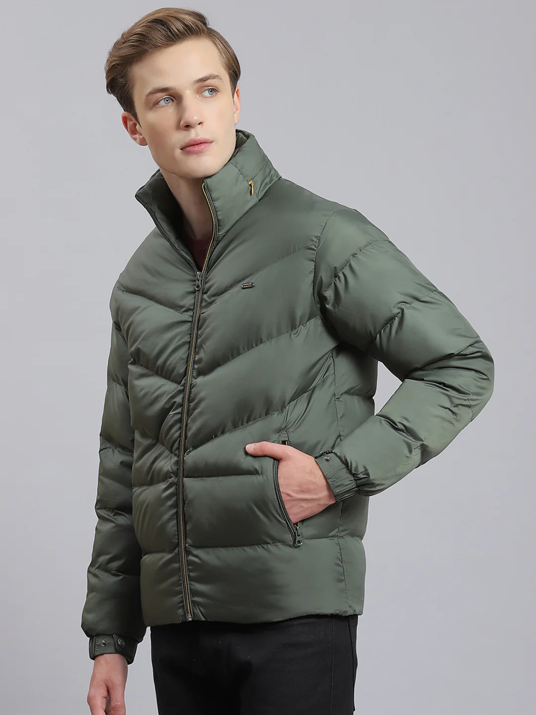 Men Green Solid Hooded Full Sleeve Jacket - Image 4