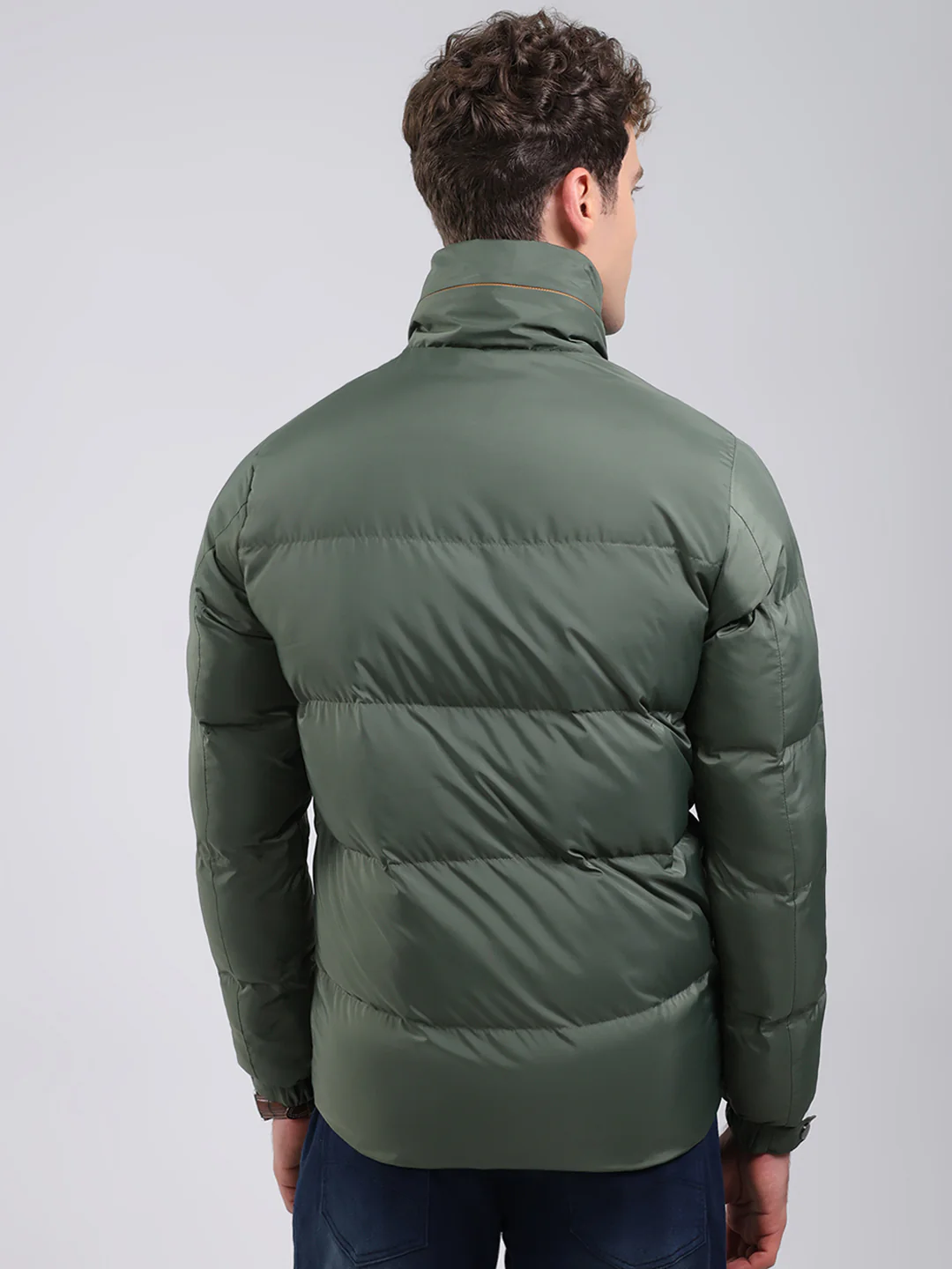 Men Green Solid Hooded Full Sleeve Jacket - Image 5