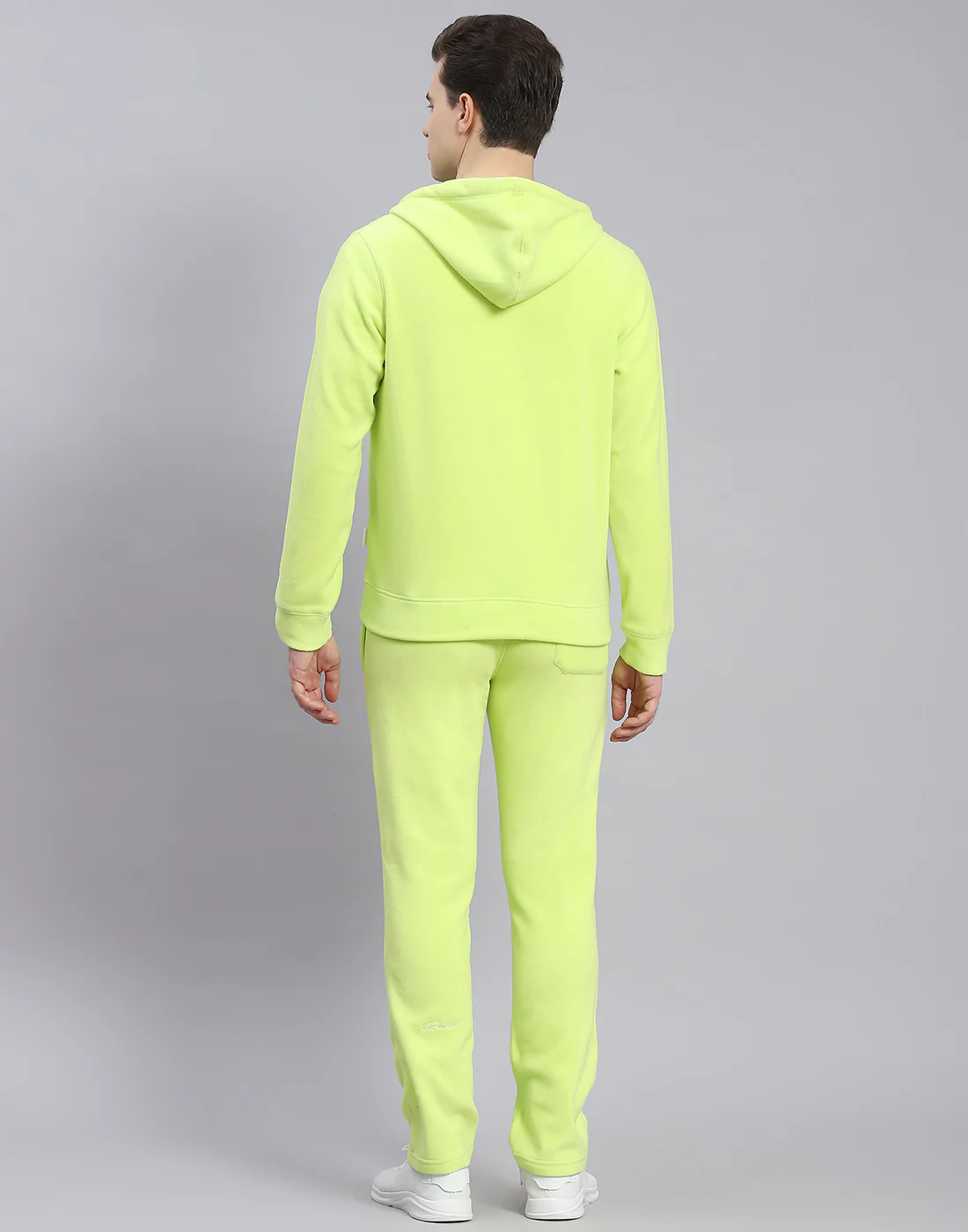 Rock.it Men Green Solid Hooded Full Sleeve Tracksuit - Image 5