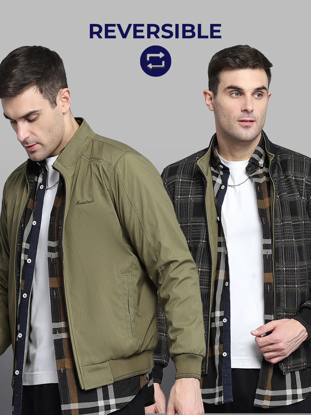 Men Green Solid Mock Neck Full Sleeve Jacket - Image 2