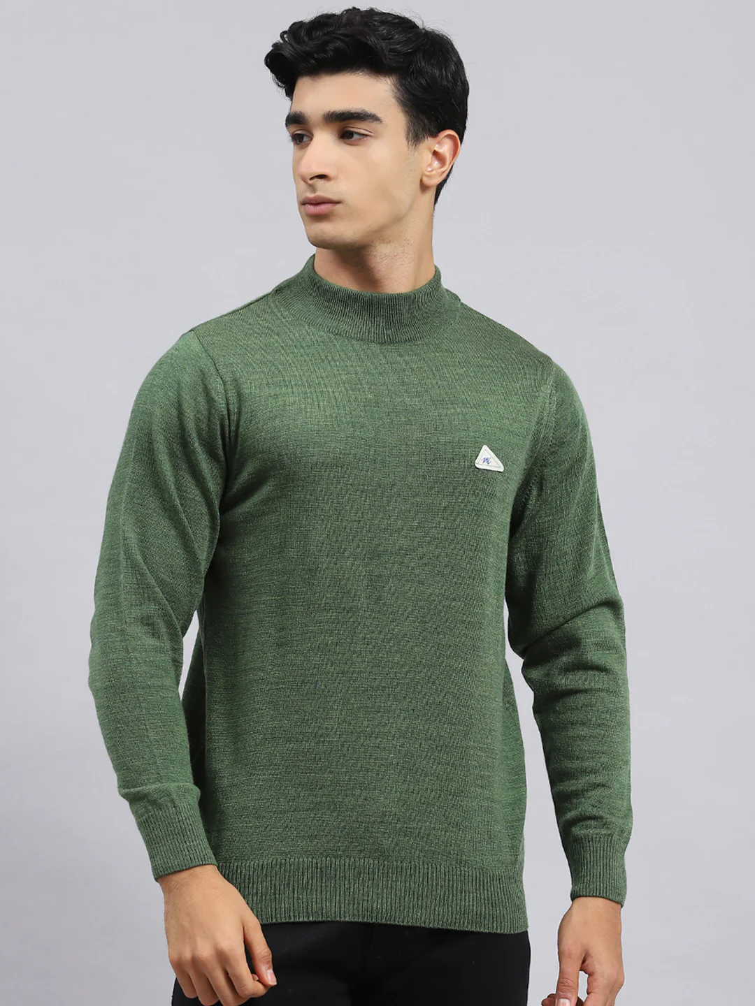 Men Green Solid Pullover - Image 3