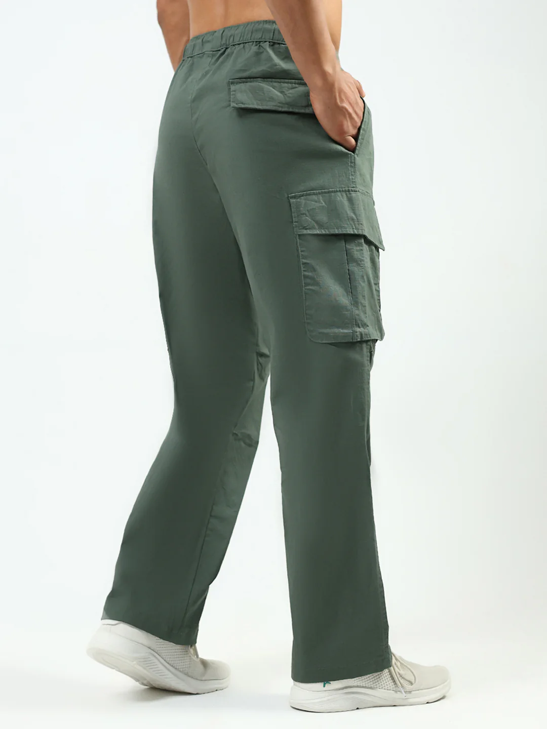 Men Green Solid Regular Fit Lower - Image 5