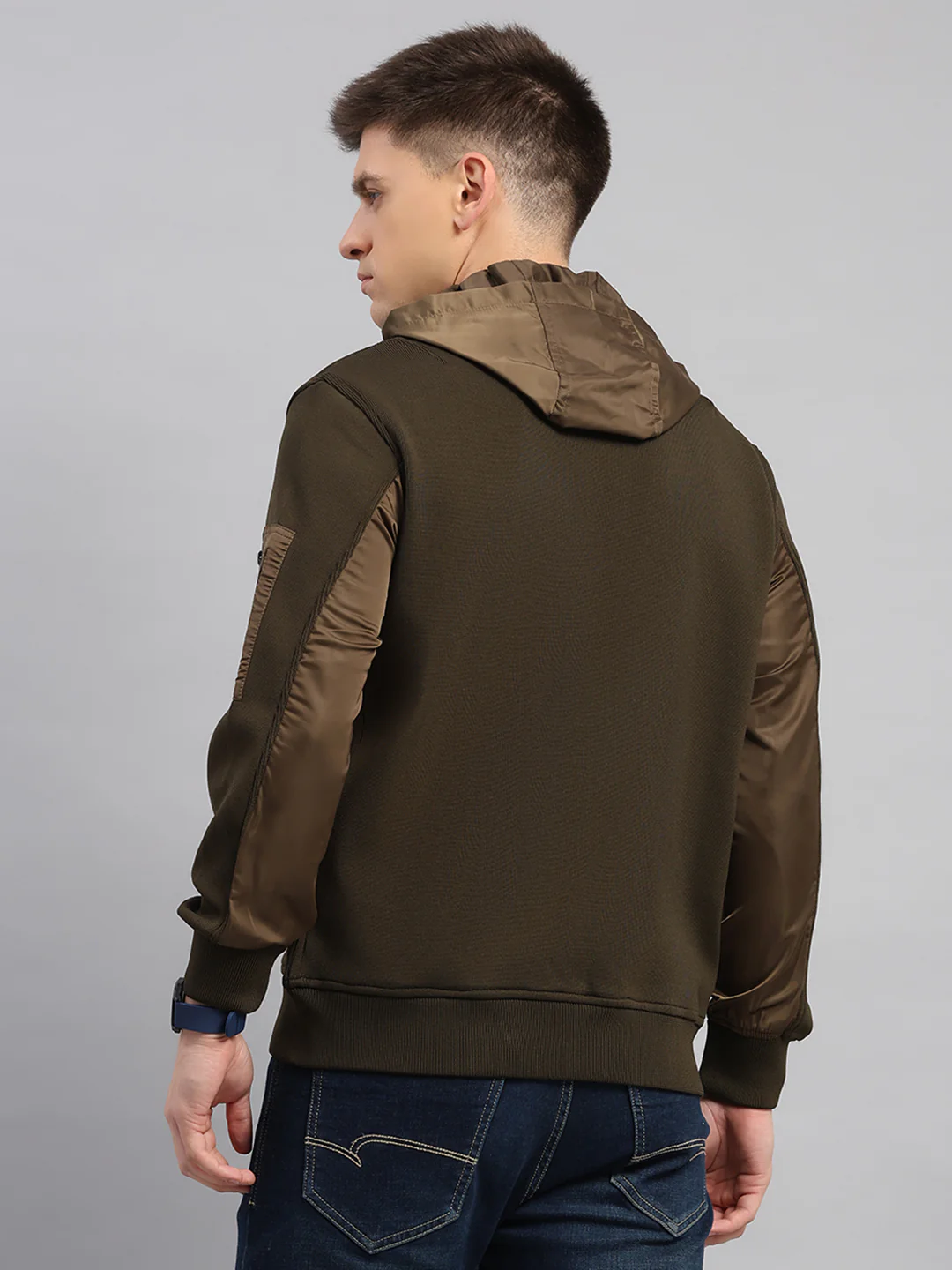 Men Green Solid Round Neck Full Sleeve Pullover - Image 5