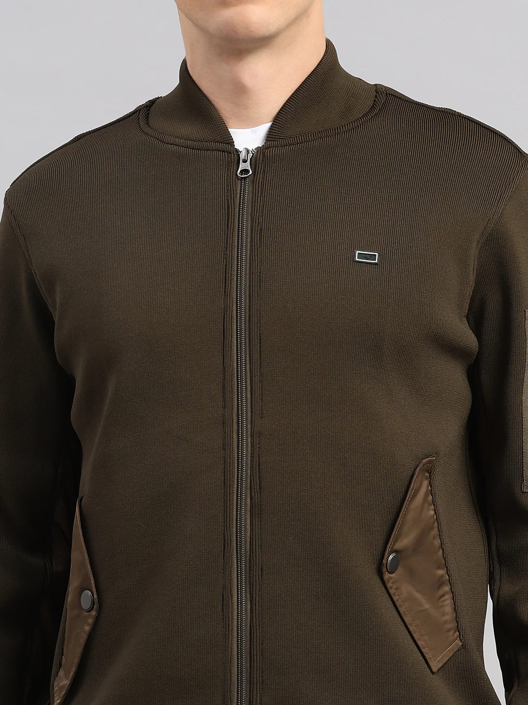 Men Green Solid Round Neck Full Sleeve Pullover - Image 8