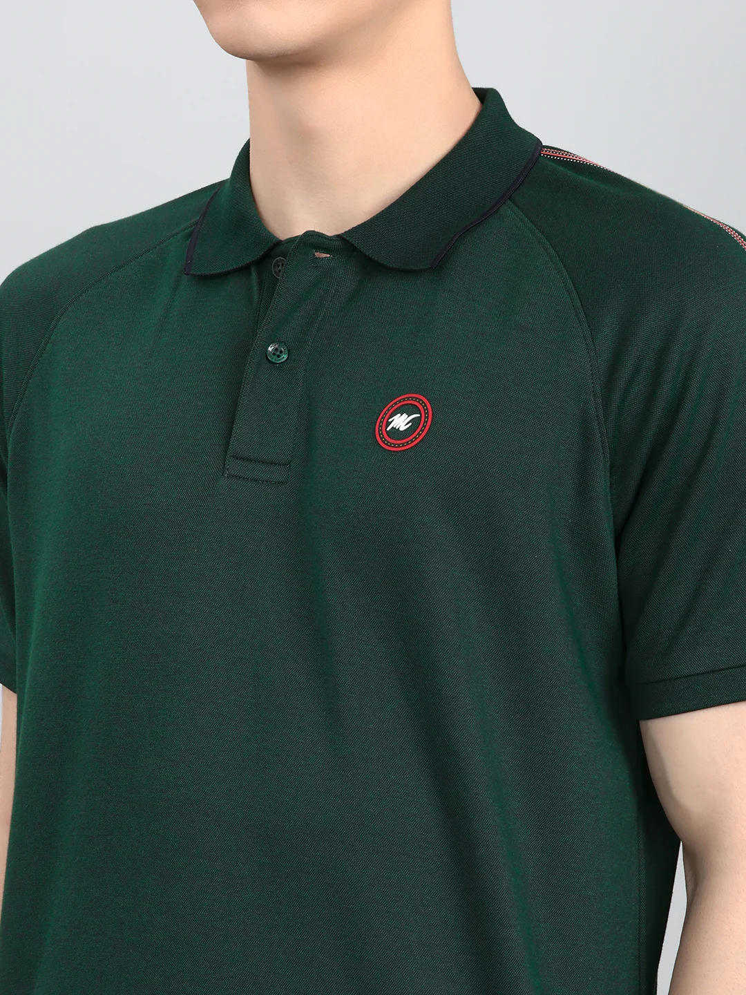 Men Green Solid Round Neck Half Sleeve Lower Set - Image 5