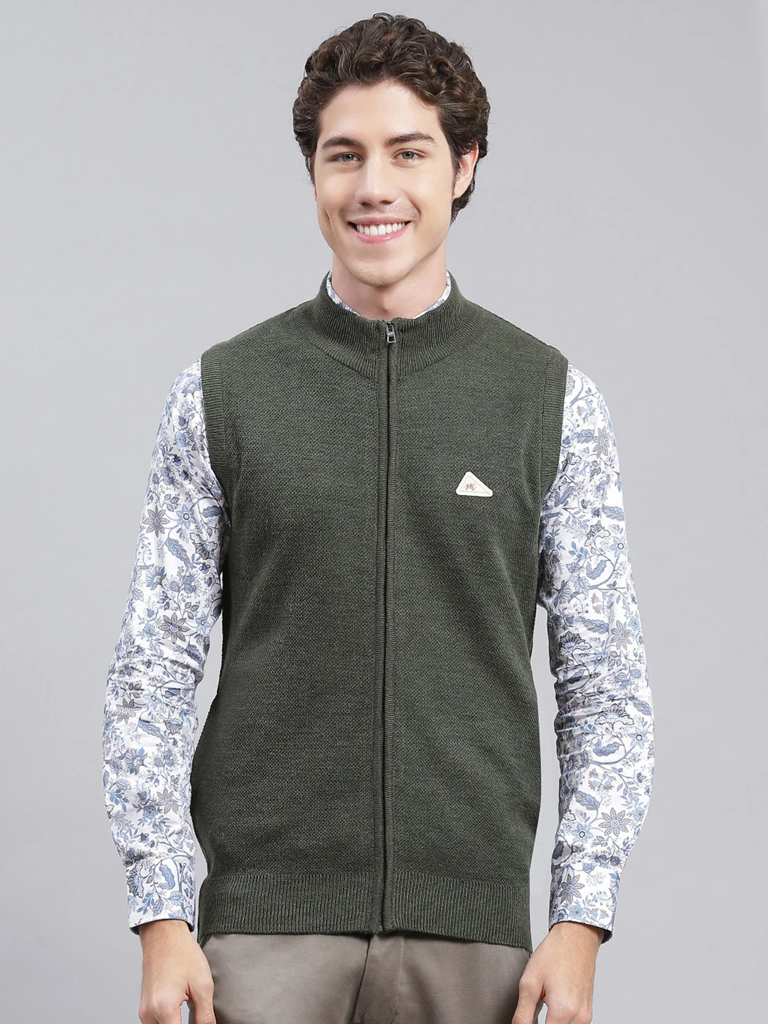 Men Green Solid Wool blend Sweater - Image 2