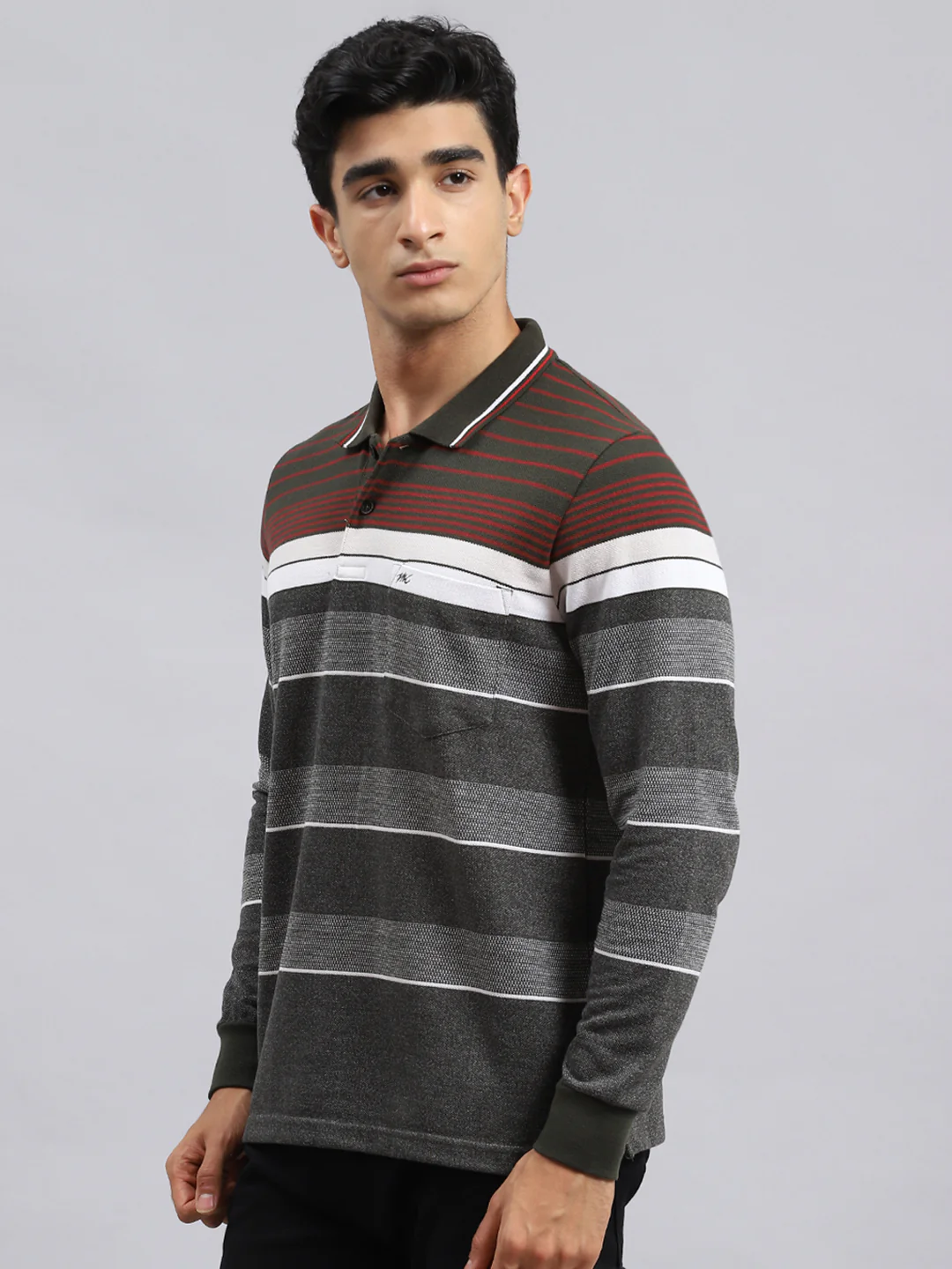 Men Green Stripe T-Shirt - Image 4