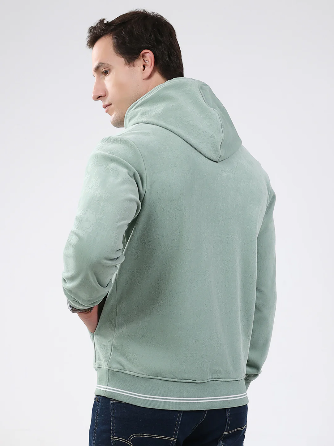 Men Green Super Soft Hooded Sweatshirt - Extra Warm - Image 5