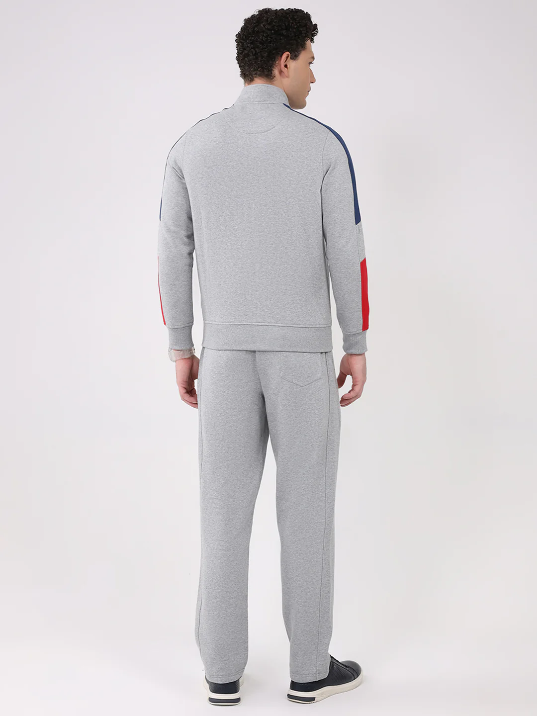 Men Grey Embroidered Collar Full Sleeve Winter Tracksuit - Image 5